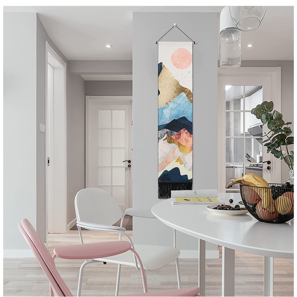 Retro Mountain Sunset/Sunrise Vintage Modern Outdoor Landscape Art Tapestry Set - Picture 3 of 8